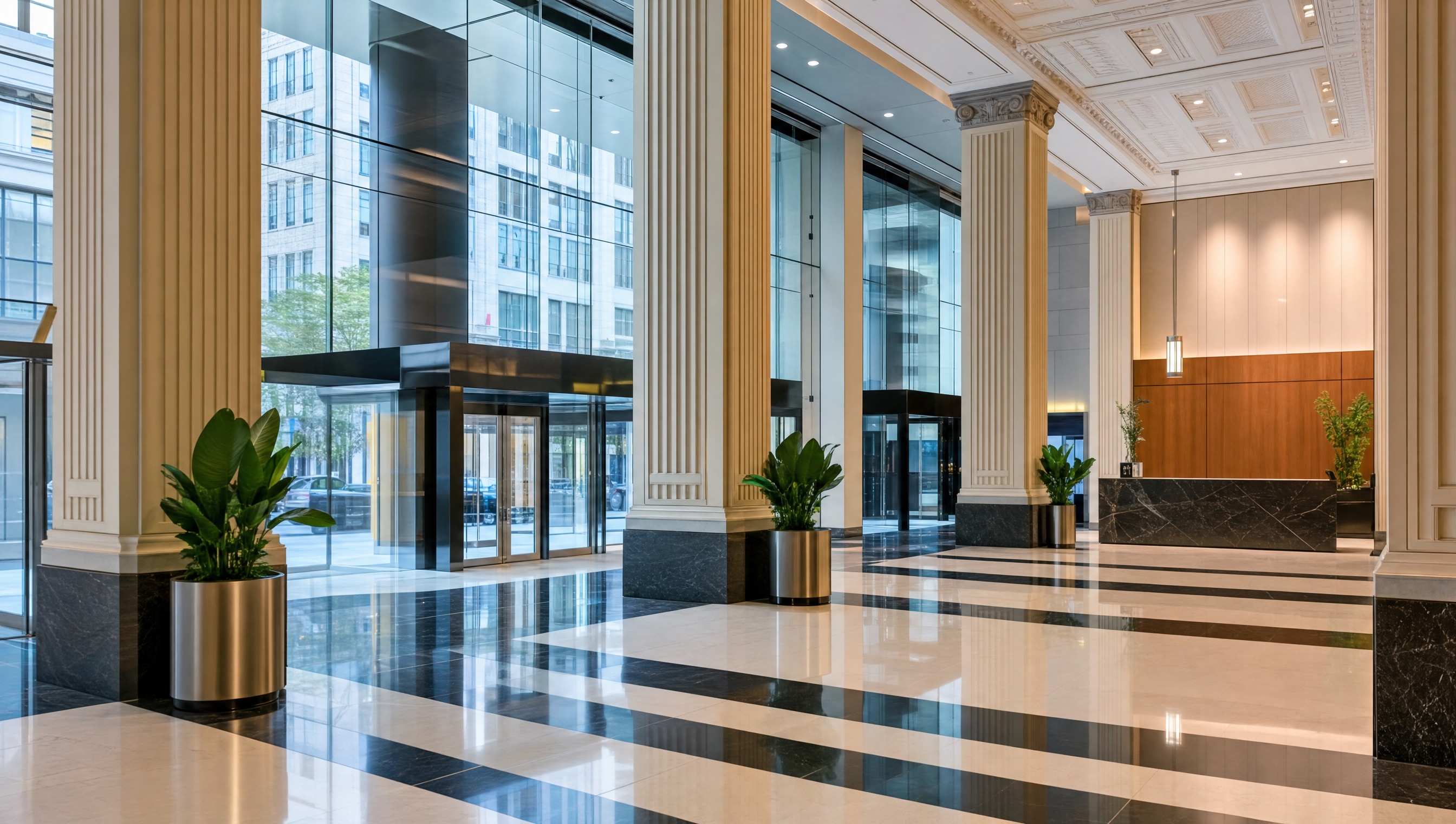 Commercial building interior in Detroit after professional Greater Clean cleaning