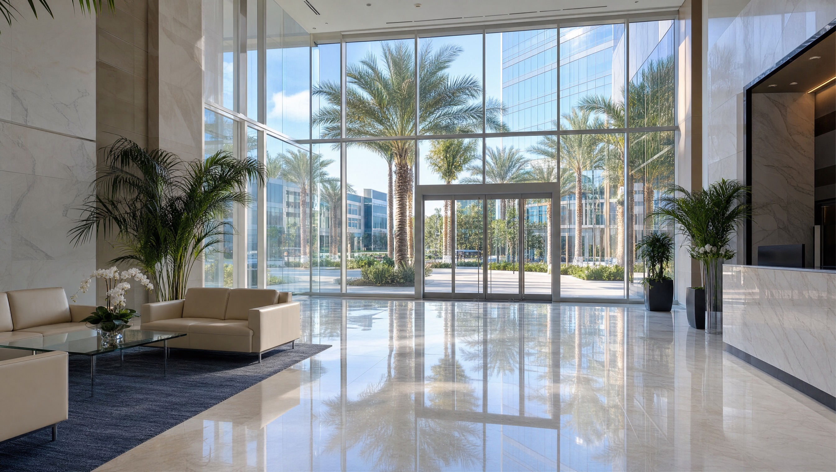 Commercial building interior in Orlando after professional Greater Clean cleaning